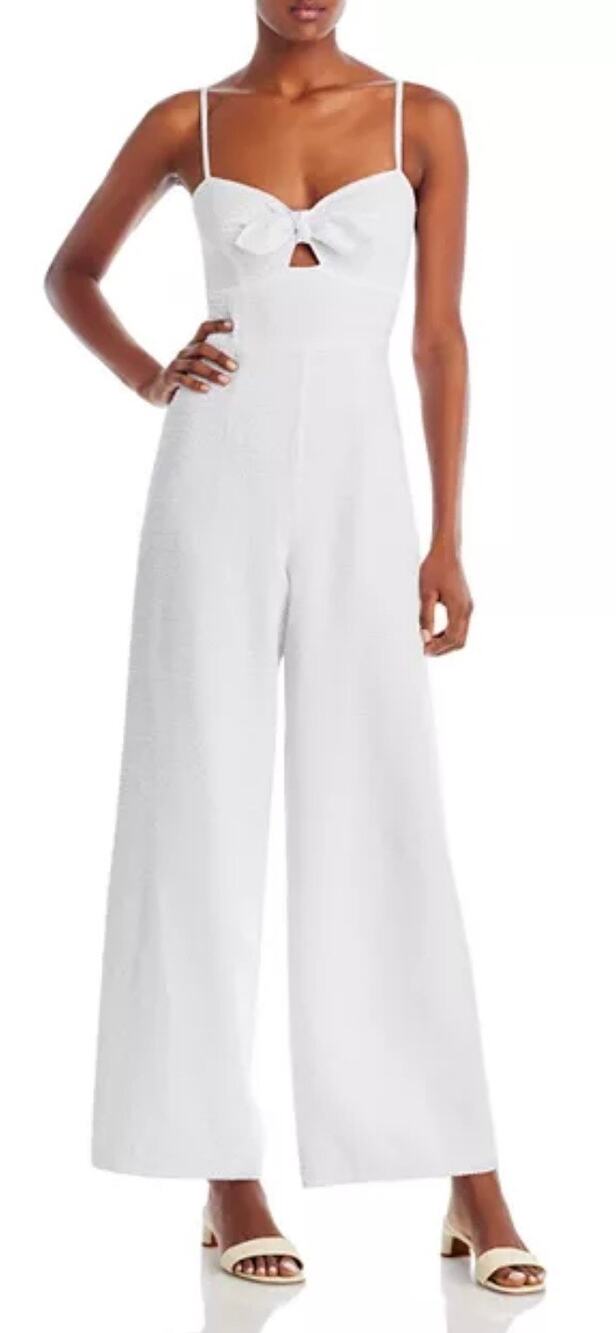 Aqua Sleeveless Cutout Wide Leg Jumpsuit L NWT - Picture 1 of 9